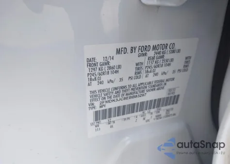 2014 Ford Edge Sel z USA, uszkodzony, nr VIN 2FMDK3JC8EBB83297